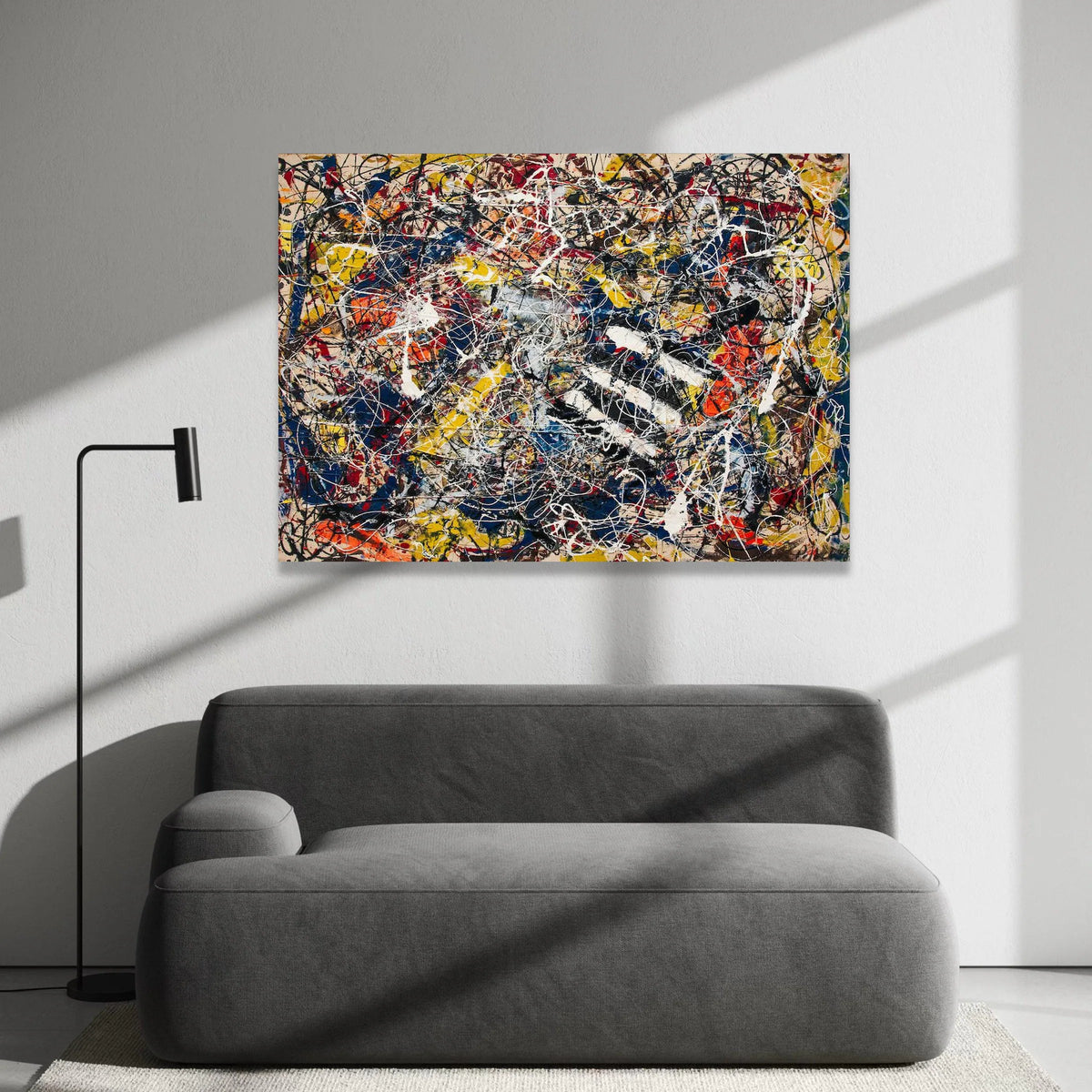 Jackson Pollock Style Abstract Canvas Wall Art, Drip Painting Decor, Modern Expressionist Canvas, Colorful Splatter Art, Canvas Print Art