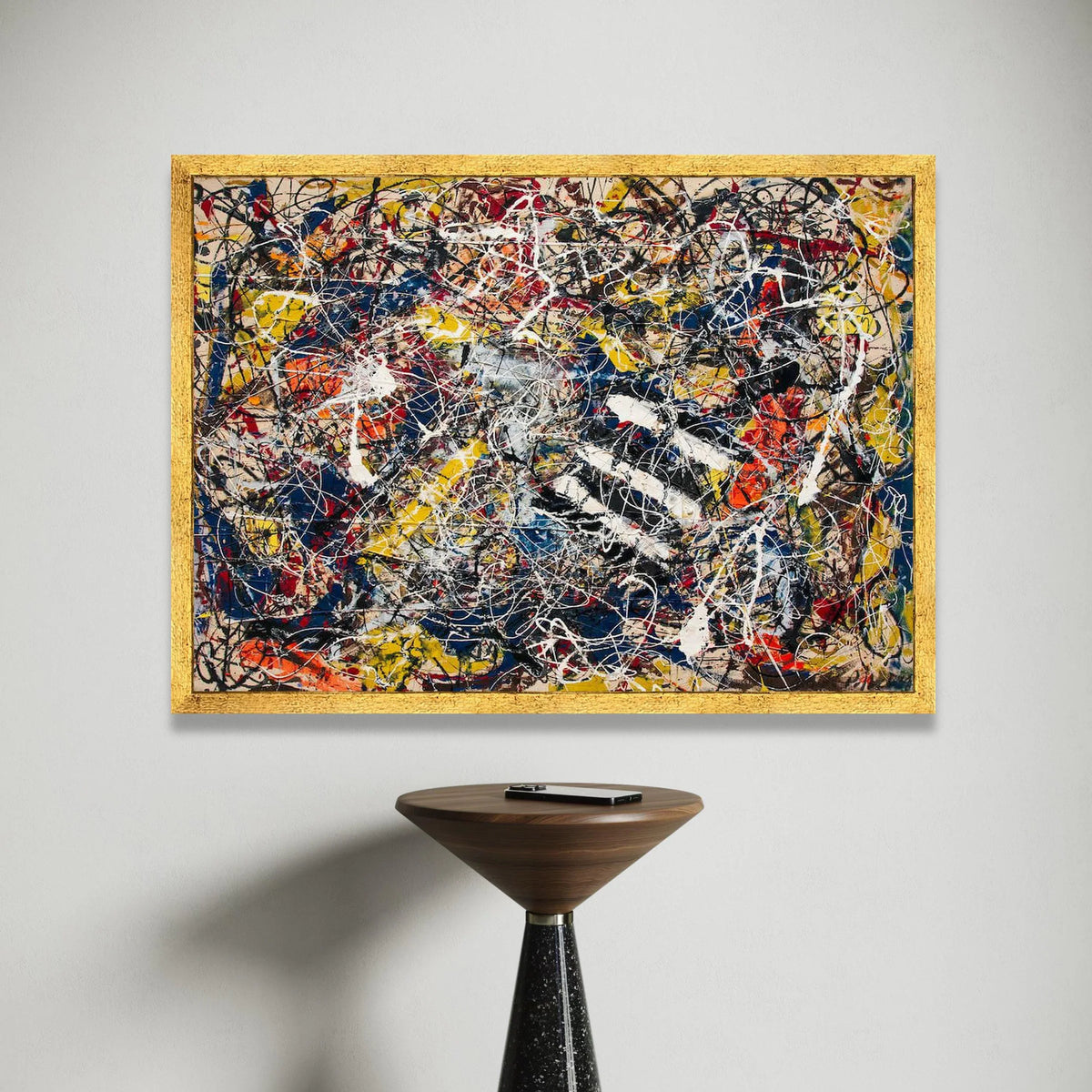 Jackson Pollock Style Abstract Canvas Wall Art, Drip Painting Decor, Modern Expressionist Canvas, Colorful Splatter Art, Canvas Print Art