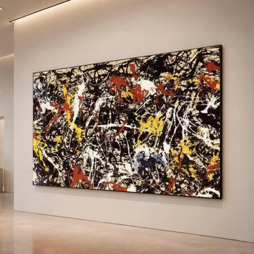Jackson Pollock Style Abstract Expressionism Canvas Wall Art, Modern Splatter Paint Design, Bold Color Splash Home Canvas Print Art