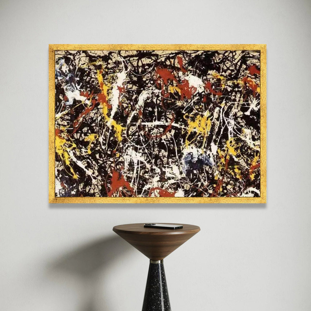 Jackson Pollock Style Abstract Expressionism Canvas Wall Art, Modern Splatter Paint Design, Bold Color Splash Home Canvas Print Art