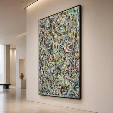 Jackson Pollock Style Abstract Expressionism Canvas, Modern Drip Painting Wall Art, Colorful Energetic Home Decor, Large Canvas Print Art