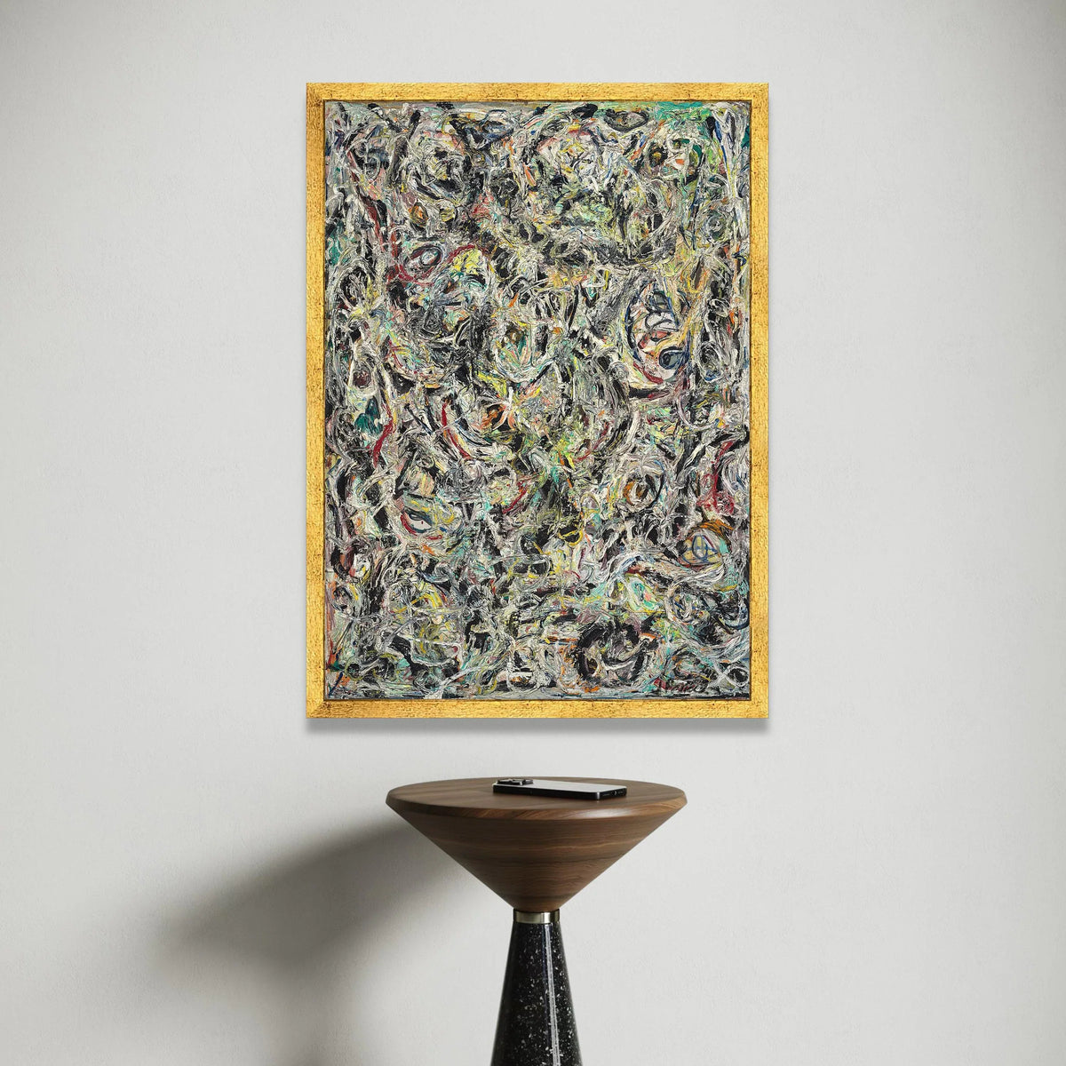 Jackson Pollock Style Abstract Expressionism Canvas, Modern Drip Painting Wall Art, Colorful Energetic Home Decor, Large Canvas Print Art
