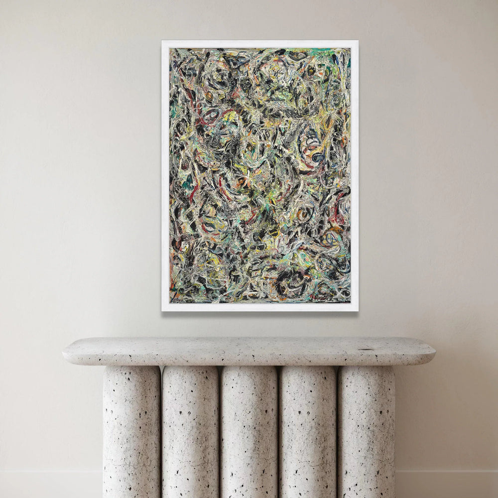 Jackson Pollock Style Abstract Expressionism Canvas, Modern Drip Painting Wall Art, Colorful Energetic Home Decor, Large Canvas Print Art