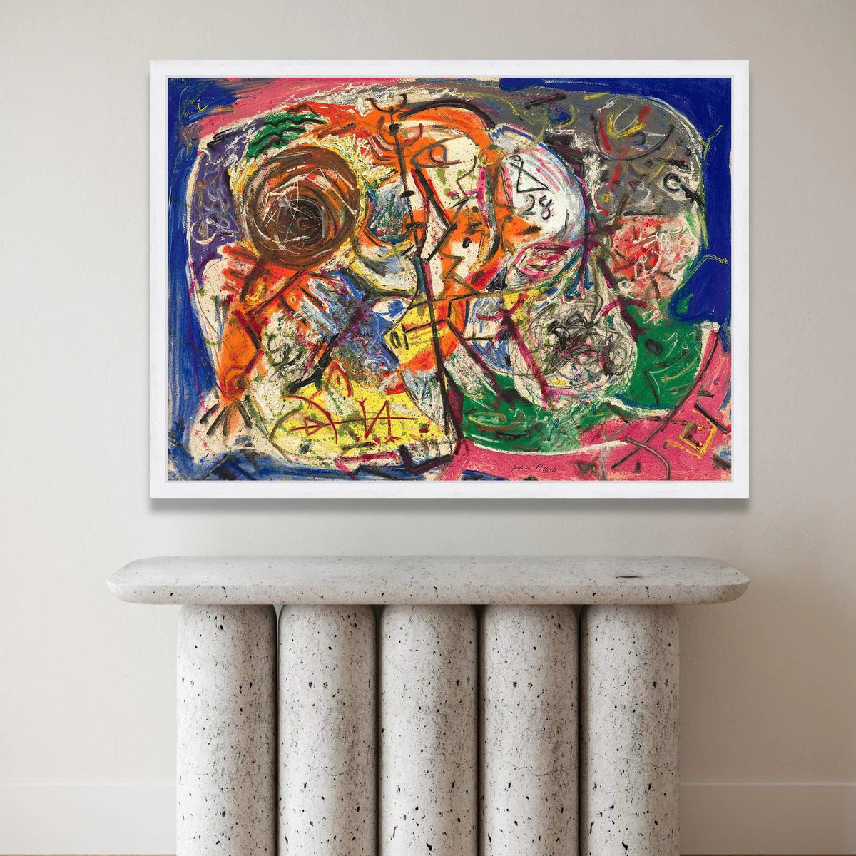 Vibrant Abstract Expressionism Canvas, Jackson Pollock Style Wall Art, Colorful Modern Painting Print, Dynamic Home Decor Canvas Print Art
