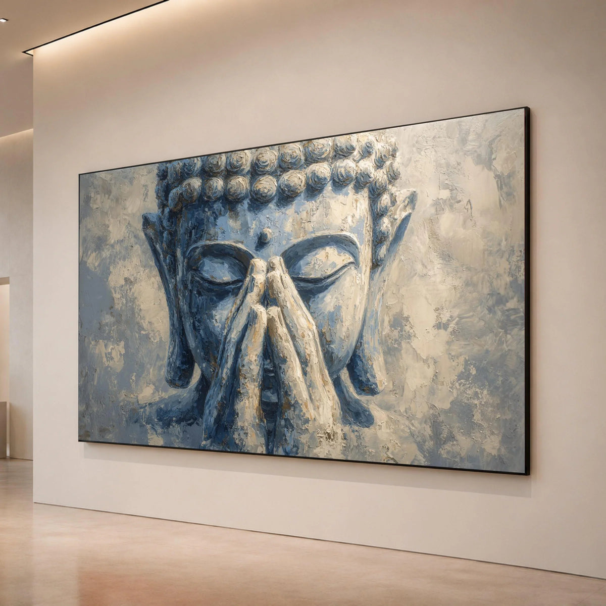 Tranquil Buddha Face Canvas, Meditation Wall Art, Zen Home Decoration, Spiritual Canvas Print, Peaceful Buddha Artwork Canvas Print Art