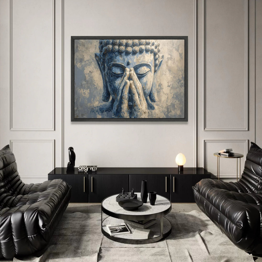 Tranquil Buddha Face Canvas, Meditation Wall Art, Zen Home Decoration, Spiritual Canvas Print, Peaceful Buddha Artwork Canvas Print Art