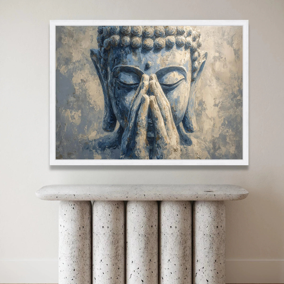 Tranquil Buddha Face Canvas, Meditation Wall Art, Zen Home Decoration, Spiritual Canvas Print, Peaceful Buddha Artwork Canvas Print Art
