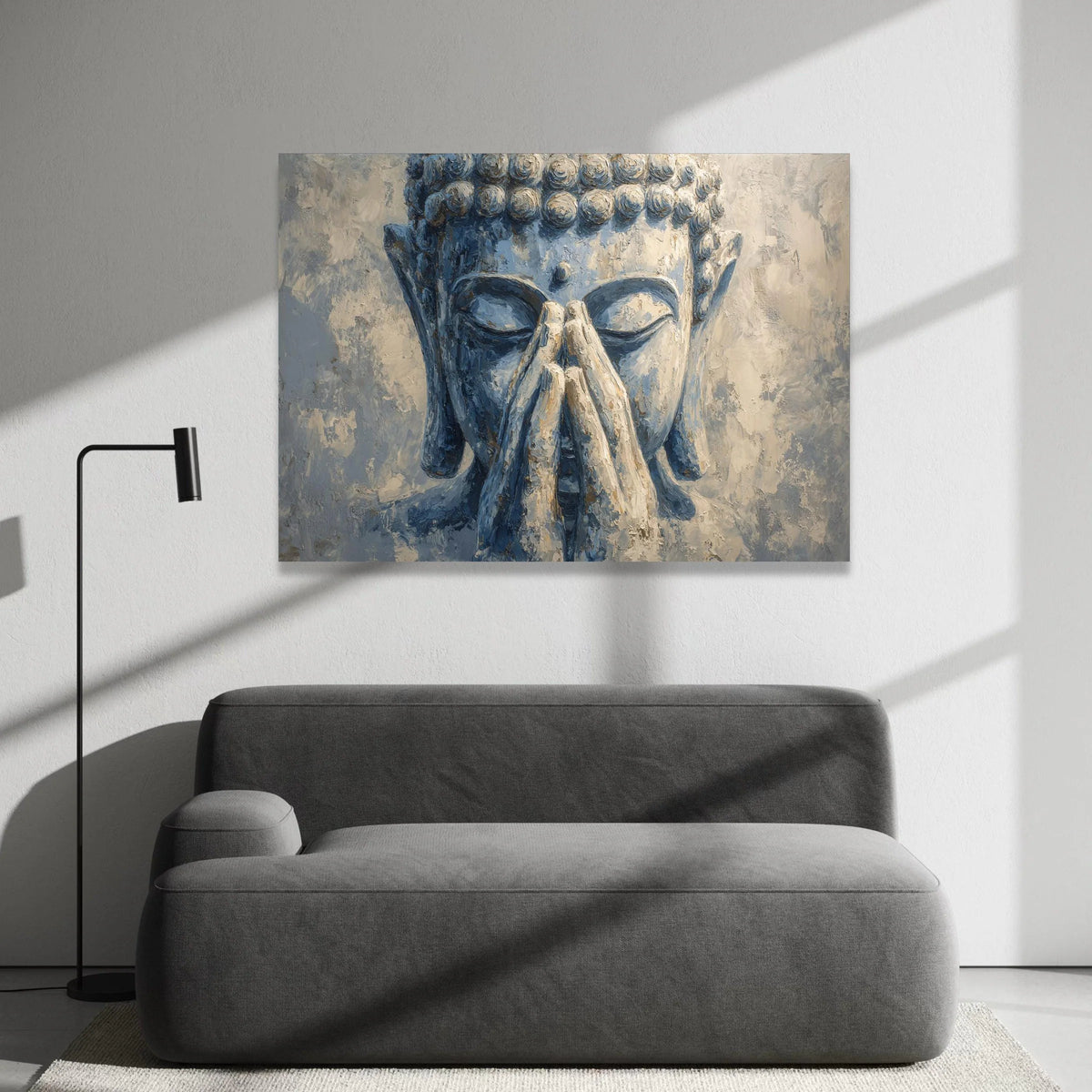 Tranquil Buddha Face Canvas, Meditation Wall Art, Zen Home Decoration, Spiritual Canvas Print, Peaceful Buddha Artwork Canvas Print Art