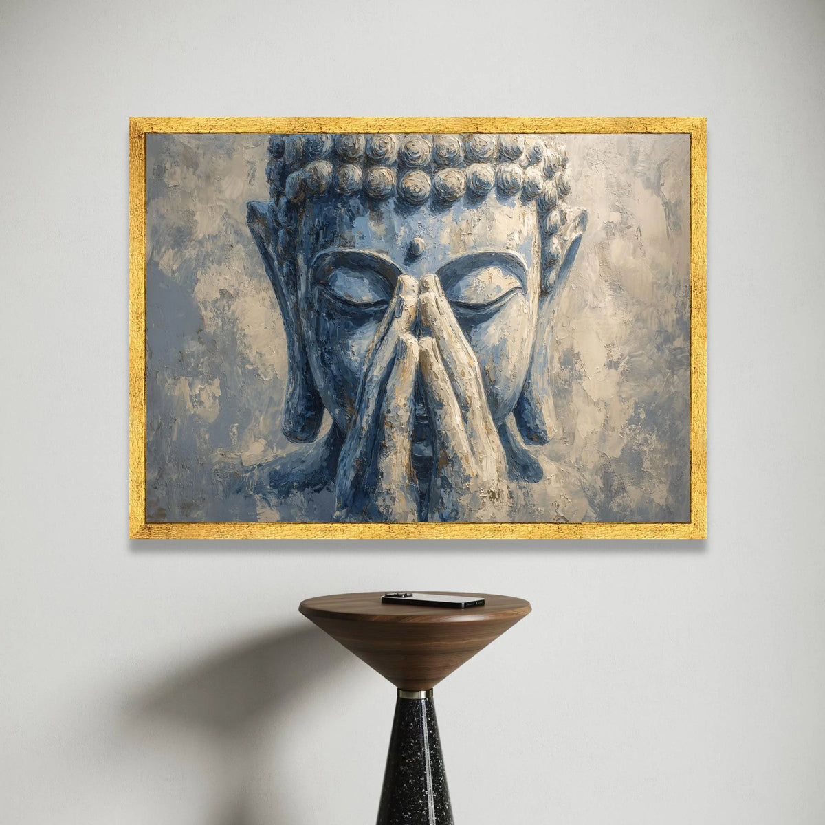 Tranquil Buddha Face Canvas, Meditation Wall Art, Zen Home Decoration, Spiritual Canvas Print, Peaceful Buddha Artwork Canvas Print Art