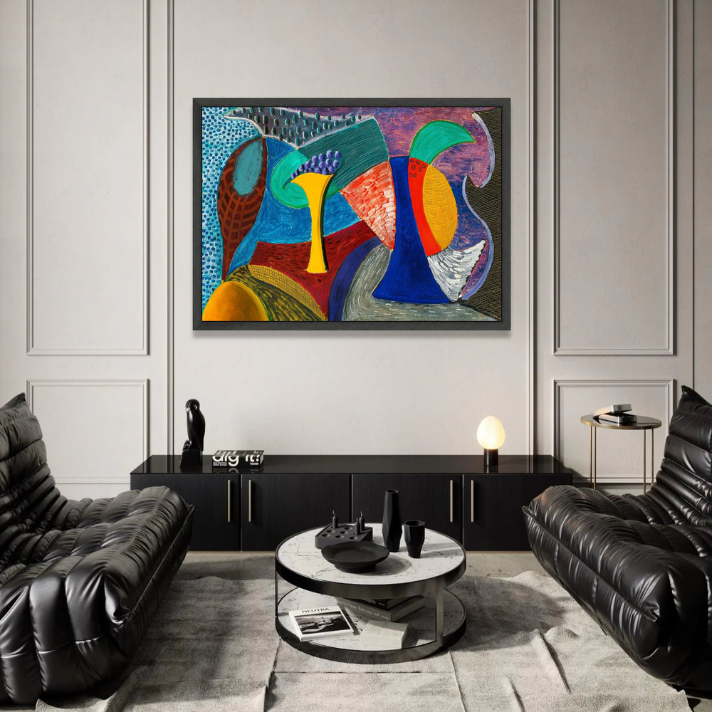 Abstract Colorful Still Life Canvas, Modern Geometric Wall Art, Bold Home Decoration, Vibrant Contemporary Canvas Art Canvas Print Art