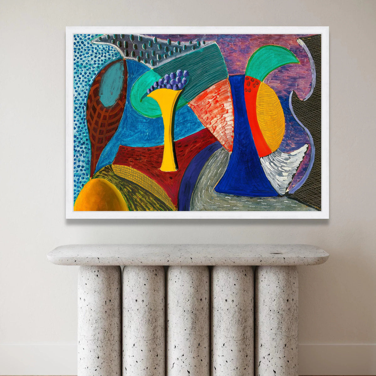 Abstract Colorful Still Life Canvas, Modern Geometric Wall Art, Bold Home Decoration, Vibrant Contemporary Canvas Art Canvas Print Art