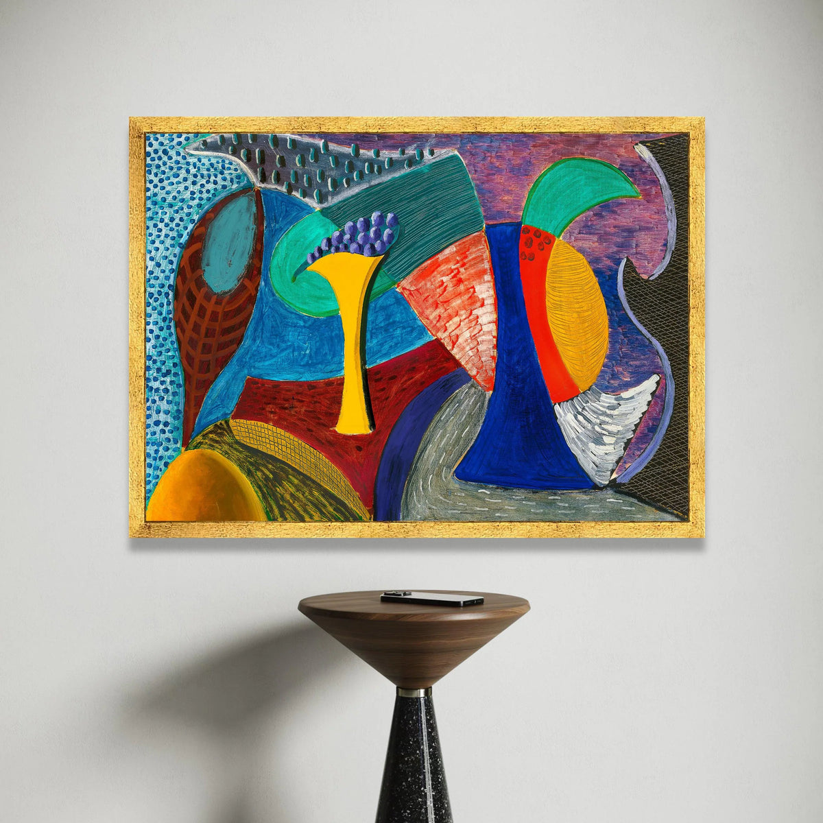 Abstract Colorful Still Life Canvas, Modern Geometric Wall Art, Bold Home Decoration, Vibrant Contemporary Canvas Art Canvas Print Art