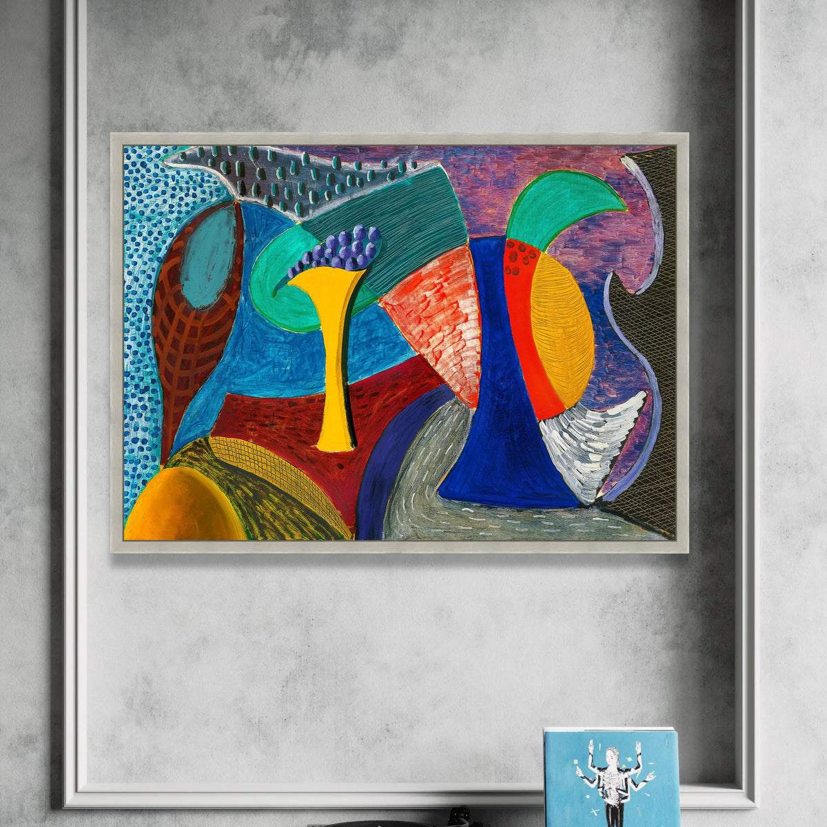 Abstract Colorful Still Life Canvas, Modern Geometric Wall Art, Bold Home Decoration, Vibrant Contemporary Canvas Art Canvas Print Art