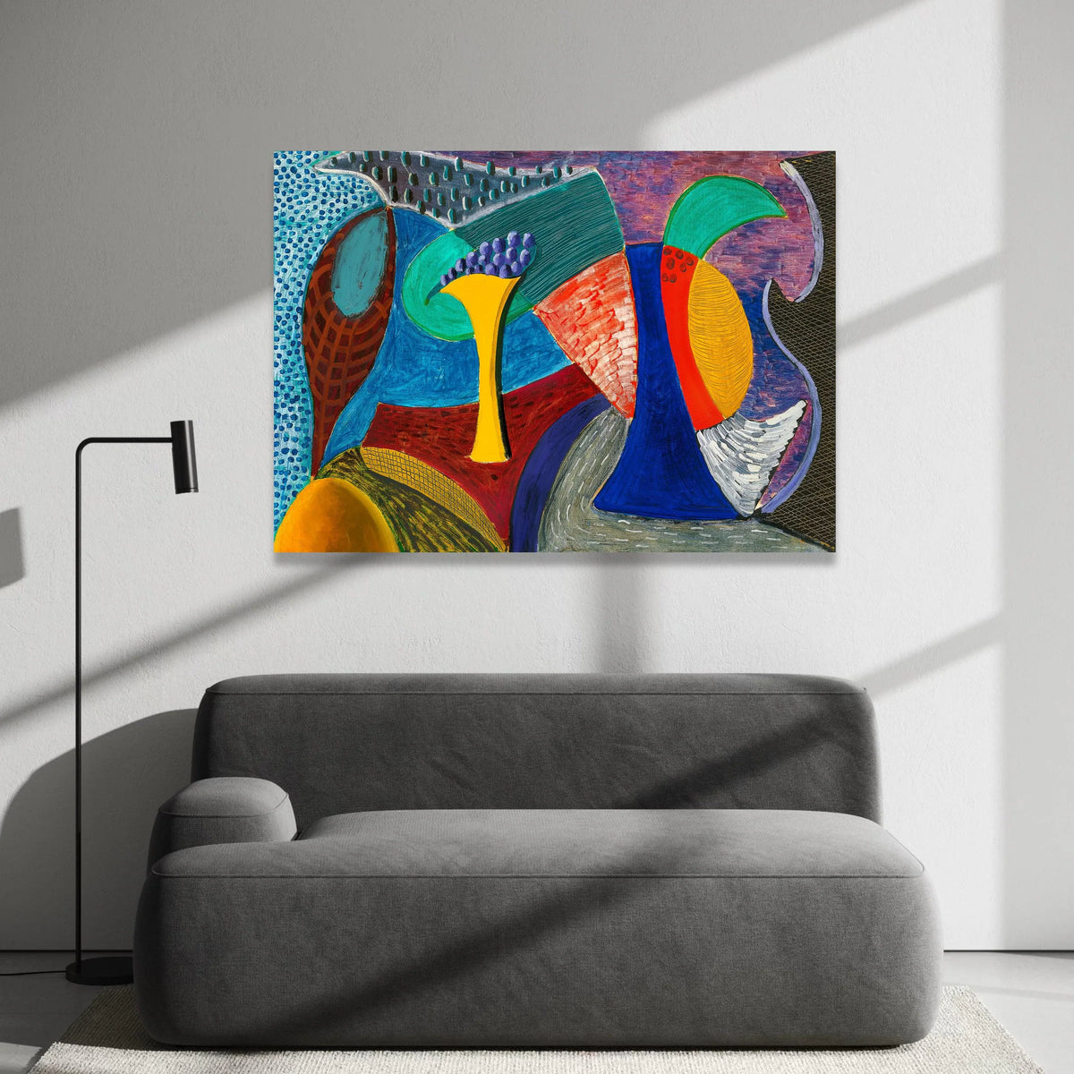 Abstract Colorful Still Life Canvas, Modern Geometric Wall Art, Bold Home Decoration, Vibrant Contemporary Canvas Art Canvas Print Art