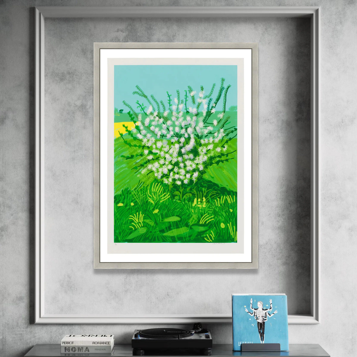 Vibrant Spring Blooms Canvas, Green Meadow Floral Wall Art, White Flower Garden Canvas, Nature Landscape Decoration, Bright Canvas Print Art