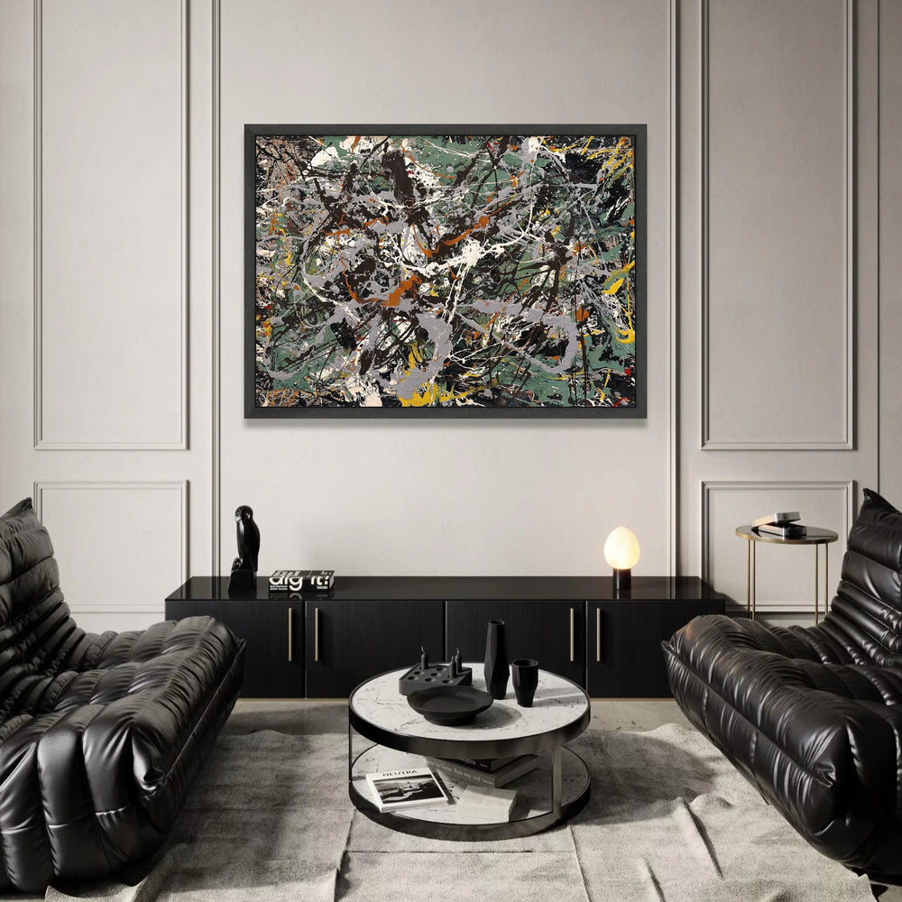Jackson Pollock Style Abstract Canvas, Splatter Paint Wall Art, Modern Expressionism Canvas, Dynamic Home Decoration, Canvas Print Art
