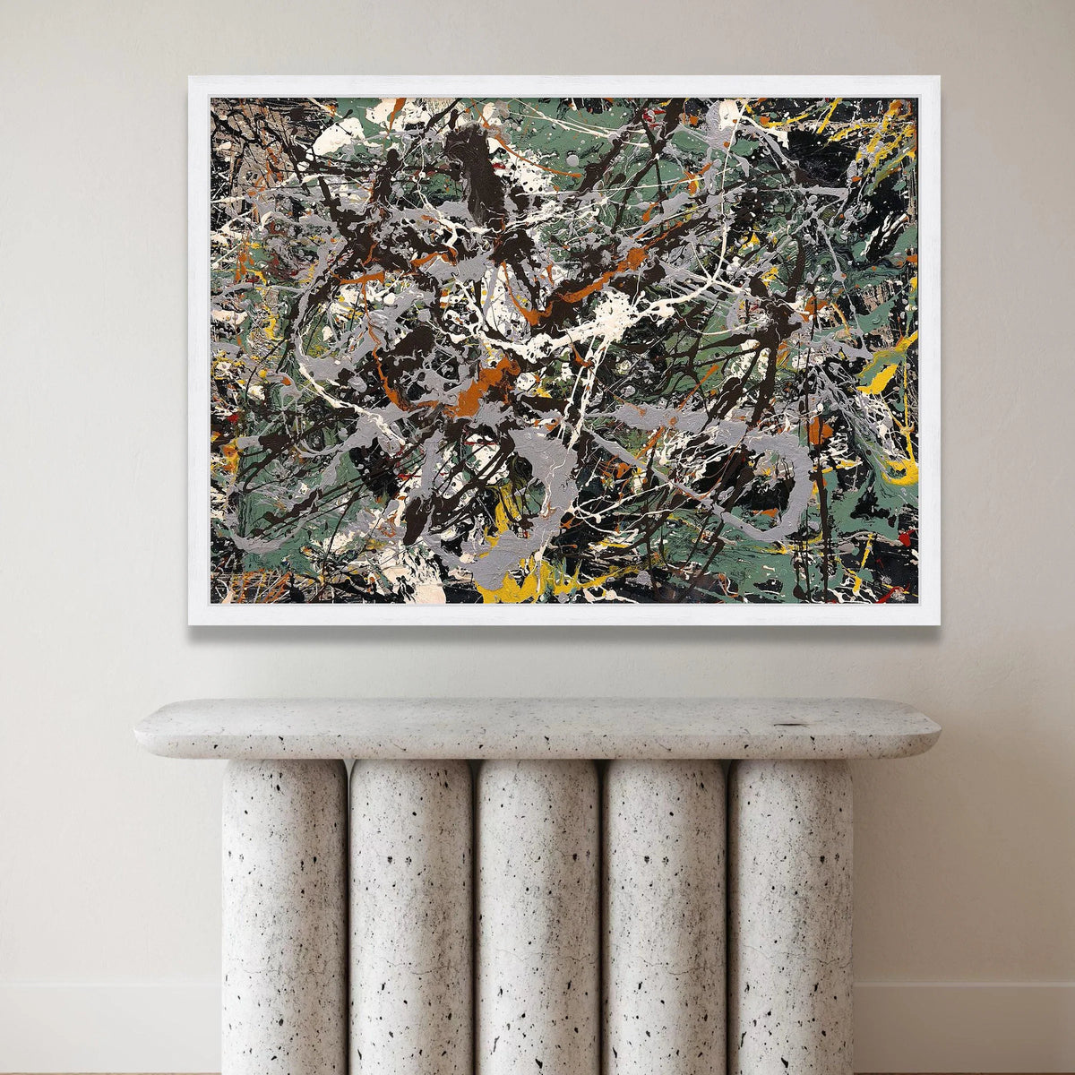 Jackson Pollock Style Abstract Canvas, Splatter Paint Wall Art, Modern Expressionism Canvas, Dynamic Home Decoration, Canvas Print Art