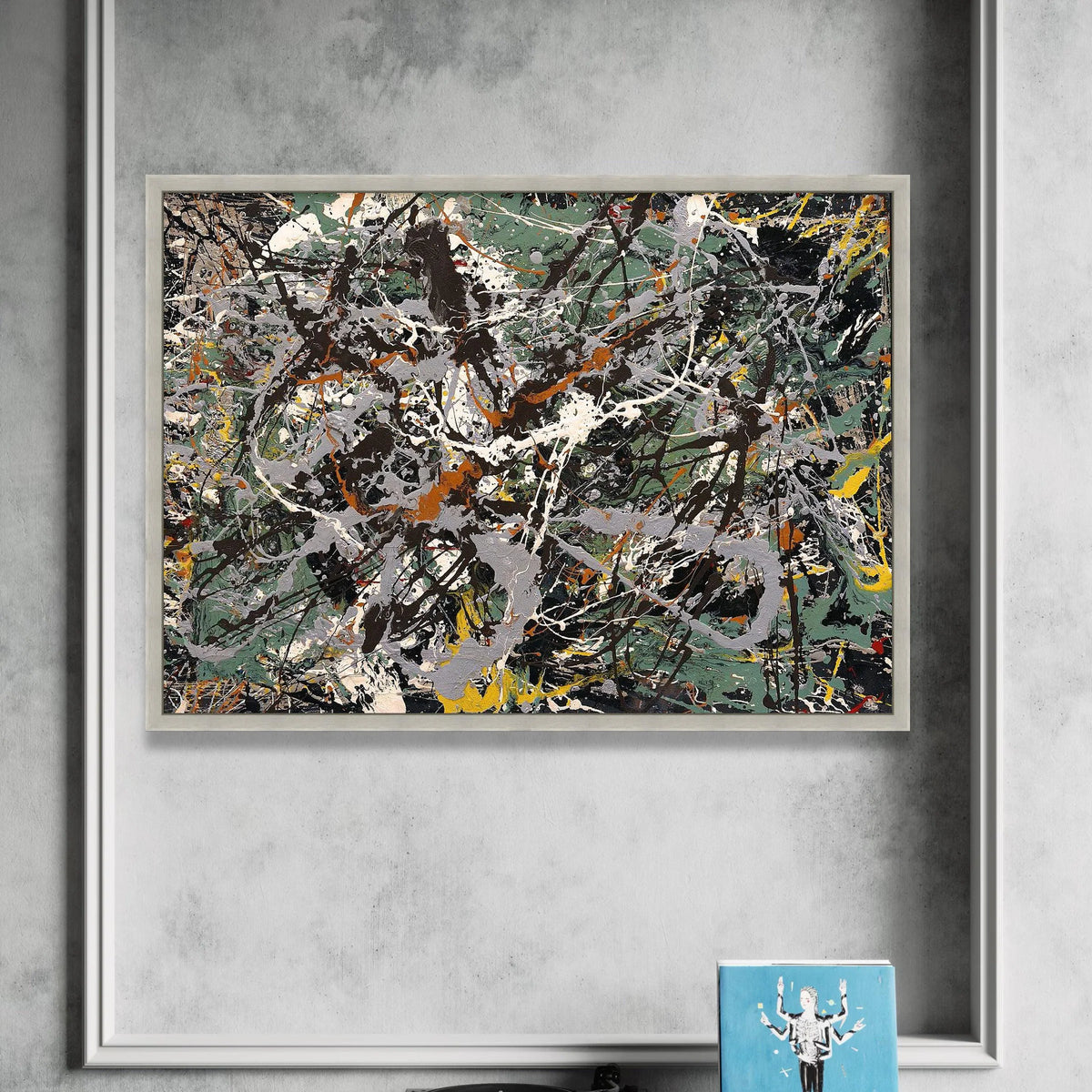 Jackson Pollock Style Abstract Canvas, Splatter Paint Wall Art, Modern Expressionism Canvas, Dynamic Home Decoration, Canvas Print Art