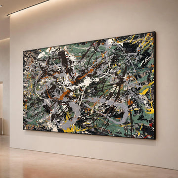 Jackson Pollock Style Abstract Canvas, Splatter Paint Wall Art, Modern Expressionism Canvas, Dynamic Home Decoration, Canvas Print Art