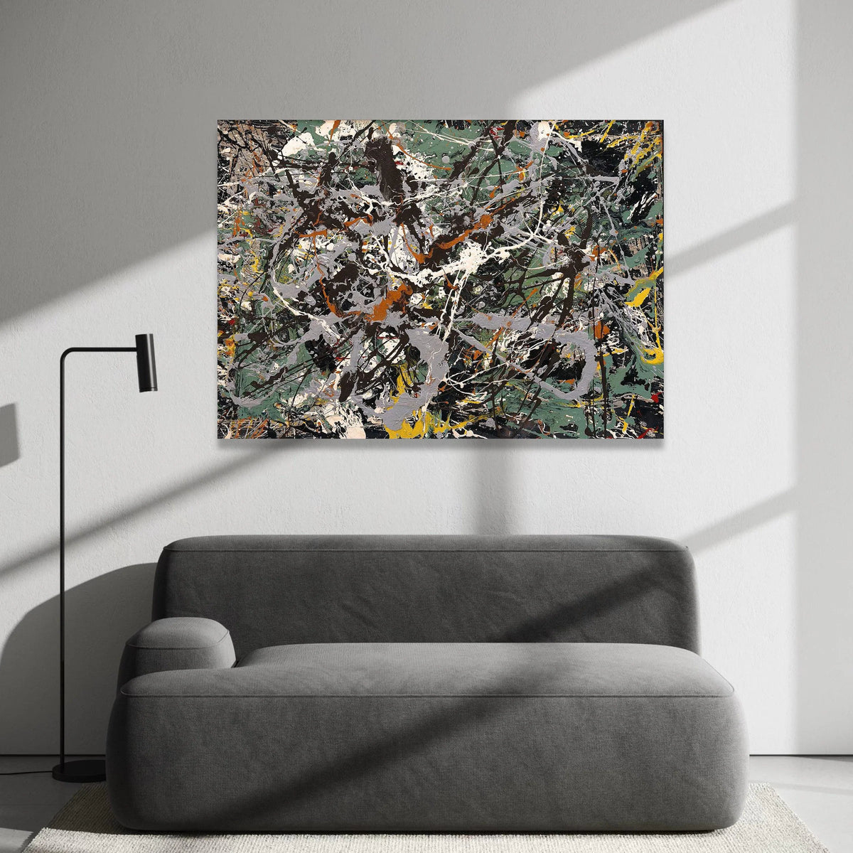 Jackson Pollock Style Abstract Canvas, Splatter Paint Wall Art, Modern Expressionism Canvas, Dynamic Home Decoration, Canvas Print Art