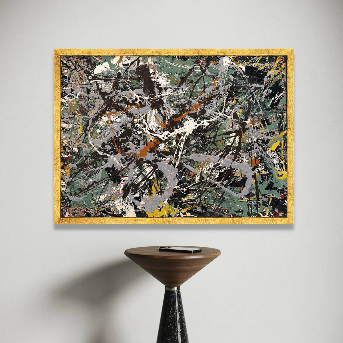 Jackson Pollock Style Abstract Canvas, Splatter Paint Wall Art, Modern Expressionism Canvas, Dynamic Home Decoration, Canvas Print Art