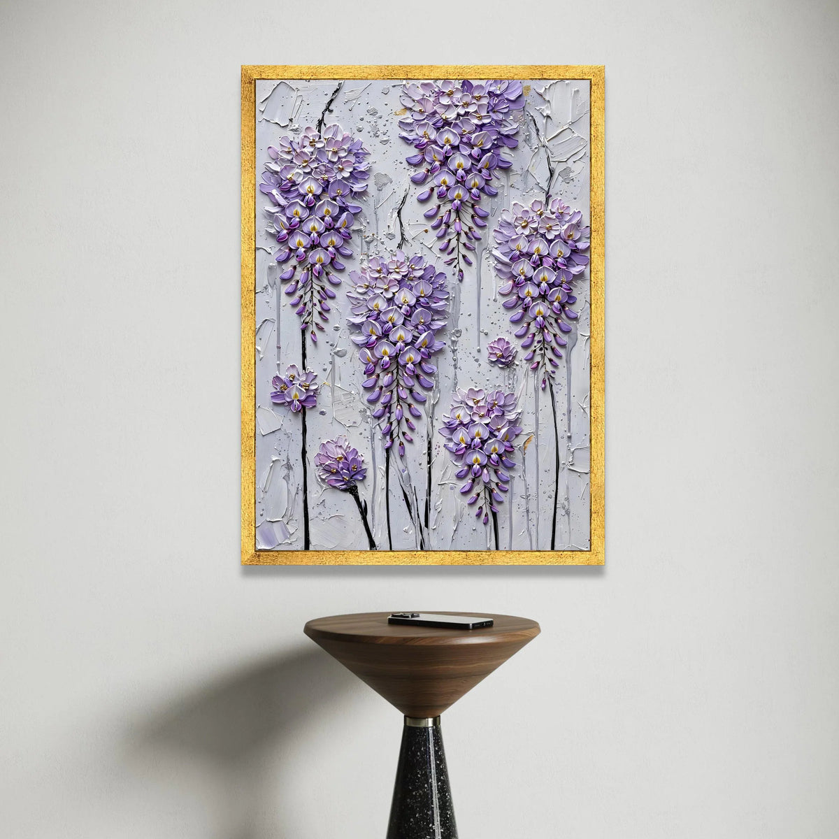 Elegant Lilac Blossoms Canvas Wall Art, Abstract Floral Design, Purple Flower Decor, Modern Botanical Canvas, Home Wall Canvas Print Art