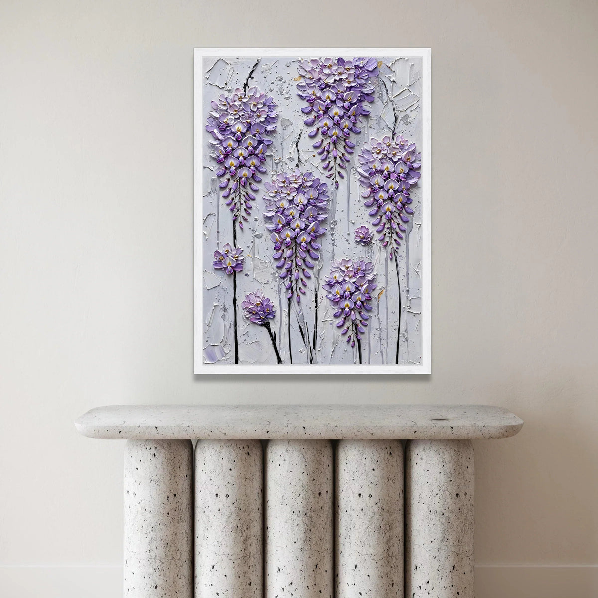 Elegant Lilac Blossoms Canvas Wall Art, Abstract Floral Design, Purple Flower Decor, Modern Botanical Canvas, Home Wall Canvas Print Art