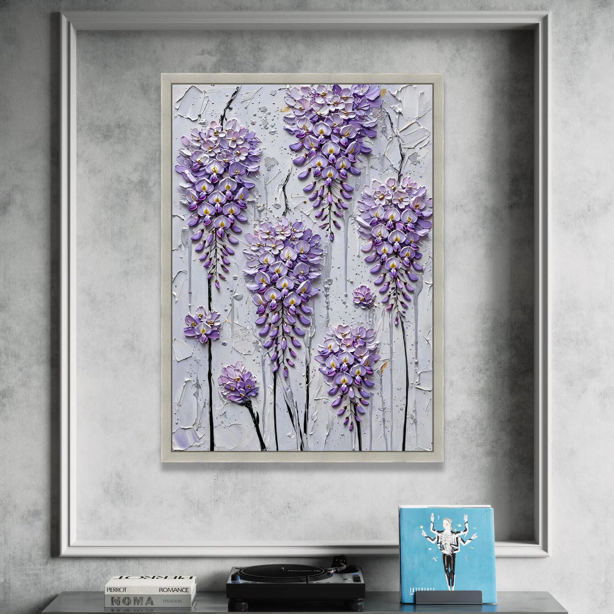 Elegant Lilac Blossoms Canvas Wall Art, Abstract Floral Design, Purple Flower Decor, Modern Botanical Canvas, Home Wall Canvas Print Art