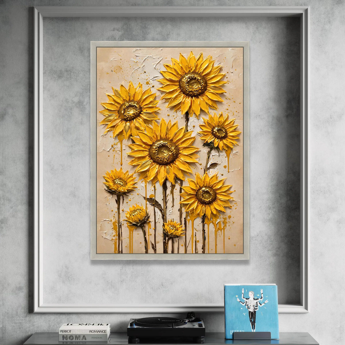 Bright Sunflower Bloom Canvas Wall Art, Yellow Floral Canvas, Modern Botanical Design, Nature Flower Canvas, Home Garden Canvas Print Art
