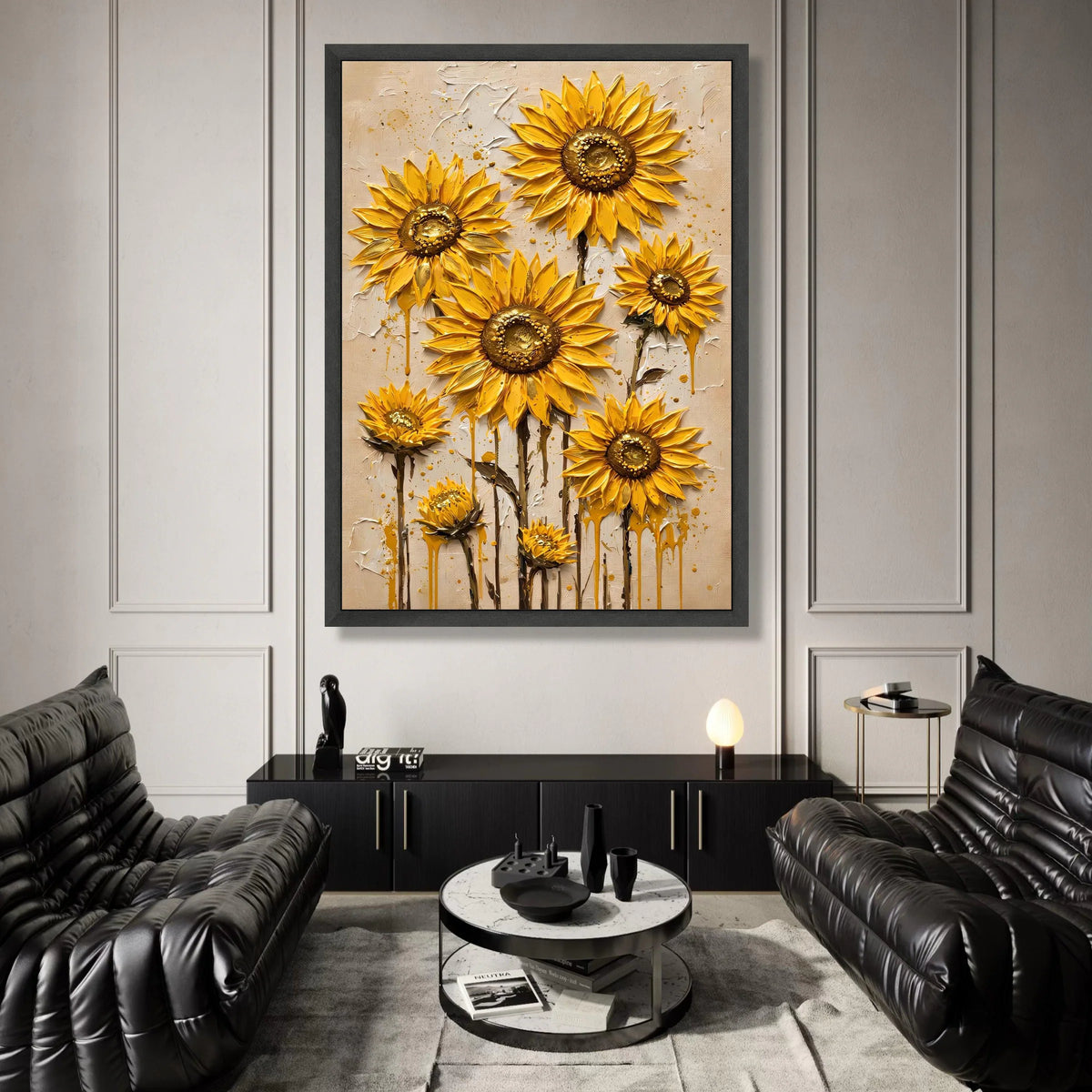 Bright Sunflower Bloom Canvas Wall Art, Yellow Floral Canvas, Modern Botanical Design, Nature Flower Canvas, Home Garden Canvas Print Art