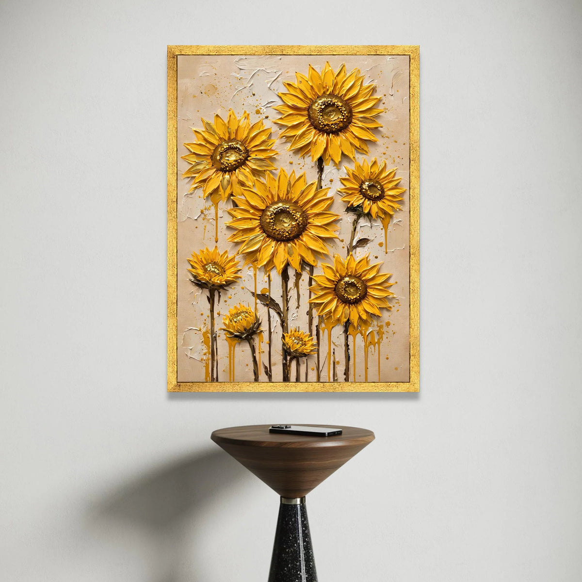 Bright Sunflower Bloom Canvas Wall Art, Yellow Floral Canvas, Modern Botanical Design, Nature Flower Canvas, Home Garden Canvas Print Art