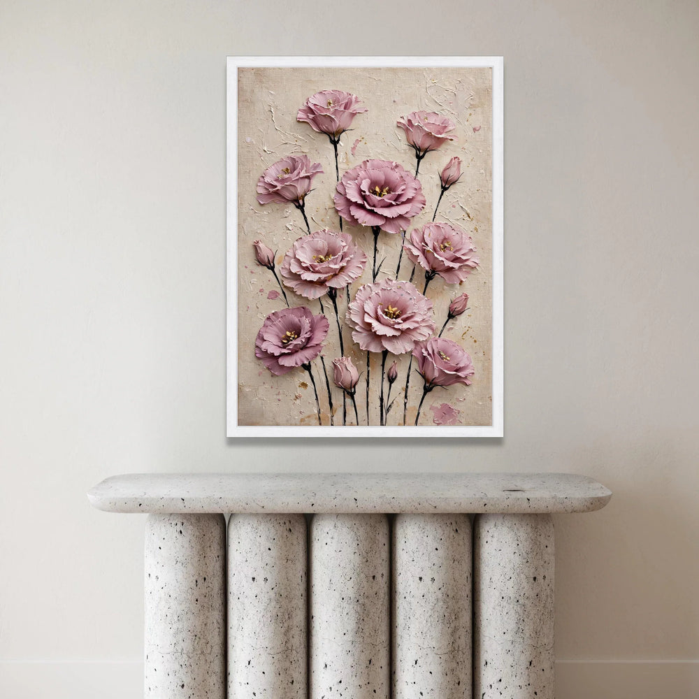 Elegant Pink Floral Bouquet Canvas, Romantic Roses Wall Art, Soft Pastel Flower Canvas, Botanical Home Decoration, Ready to Canvas Print Art