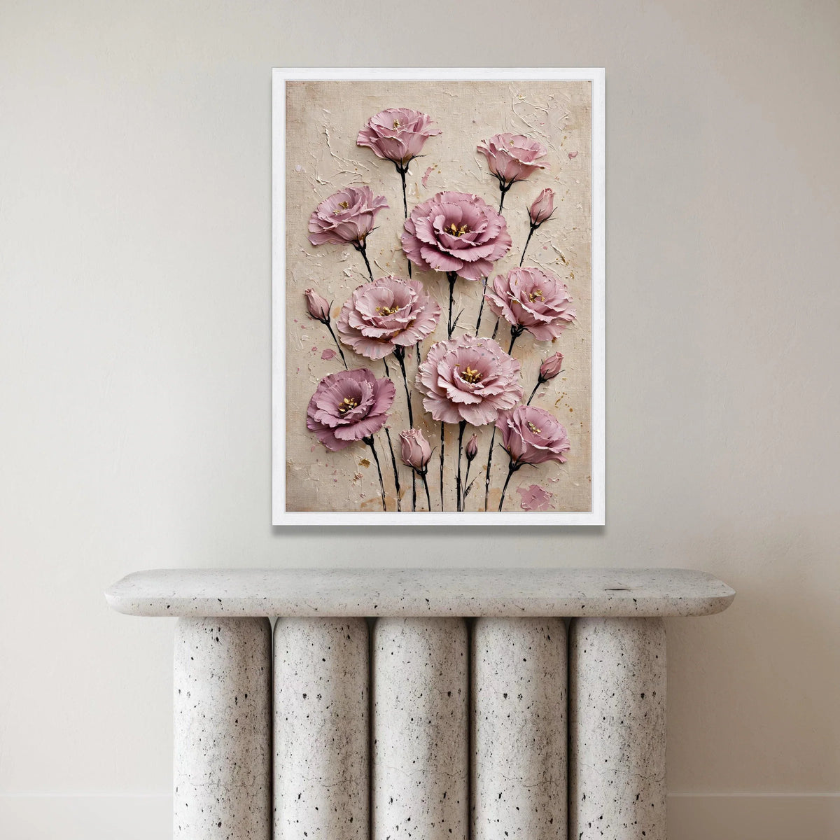 Elegant Pink Floral Bouquet Canvas, Romantic Roses Wall Art, Soft Pastel Flower Canvas, Botanical Home Decoration, Ready to Canvas Print Art
