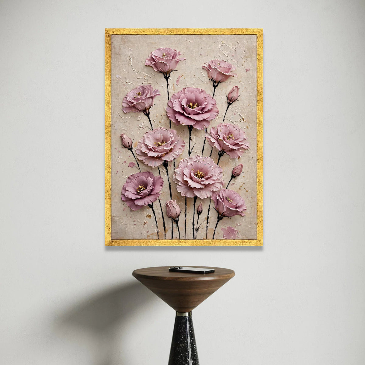 Elegant Pink Floral Bouquet Canvas, Romantic Roses Wall Art, Soft Pastel Flower Canvas, Botanical Home Decoration, Ready to Canvas Print Art