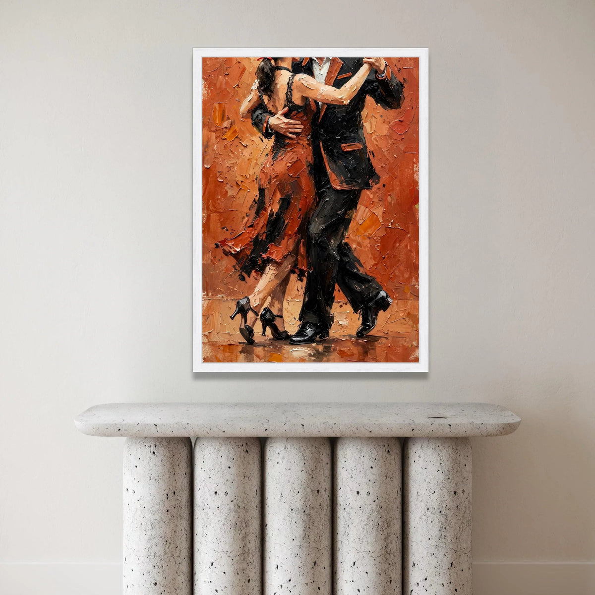 Passionate Tango Dance, Romantic Couple Canvas, Elegant Ballroom Wall Art, Modern Dance Illustration, Home Decor Canvas Canvas Print Art