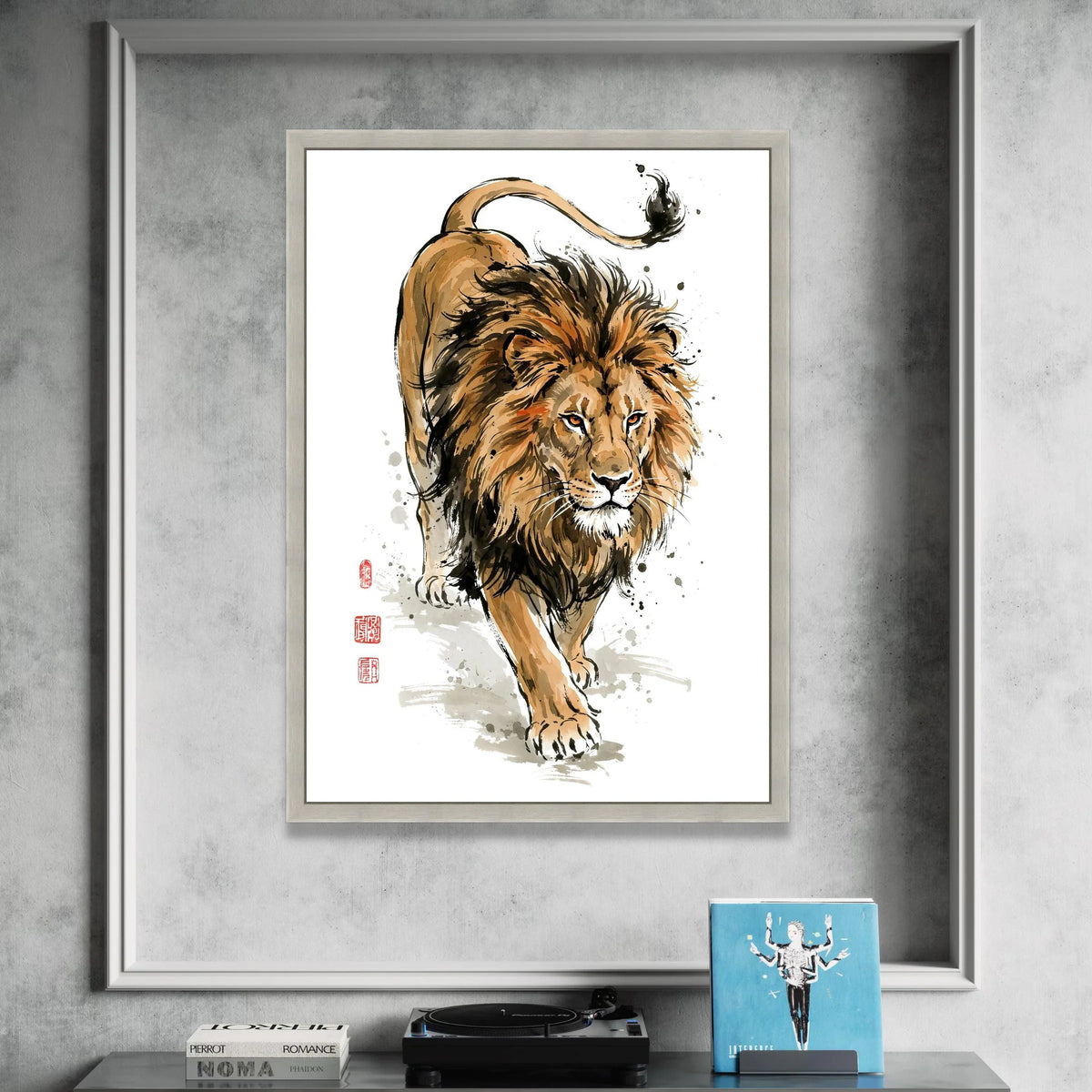 Majestic Lion Portrait Canvas, Wildlife Art Print, Animal Wall Decoration, Fierce Lion Artwork, Safari Animal Canvas, Home Canvas Print Art
