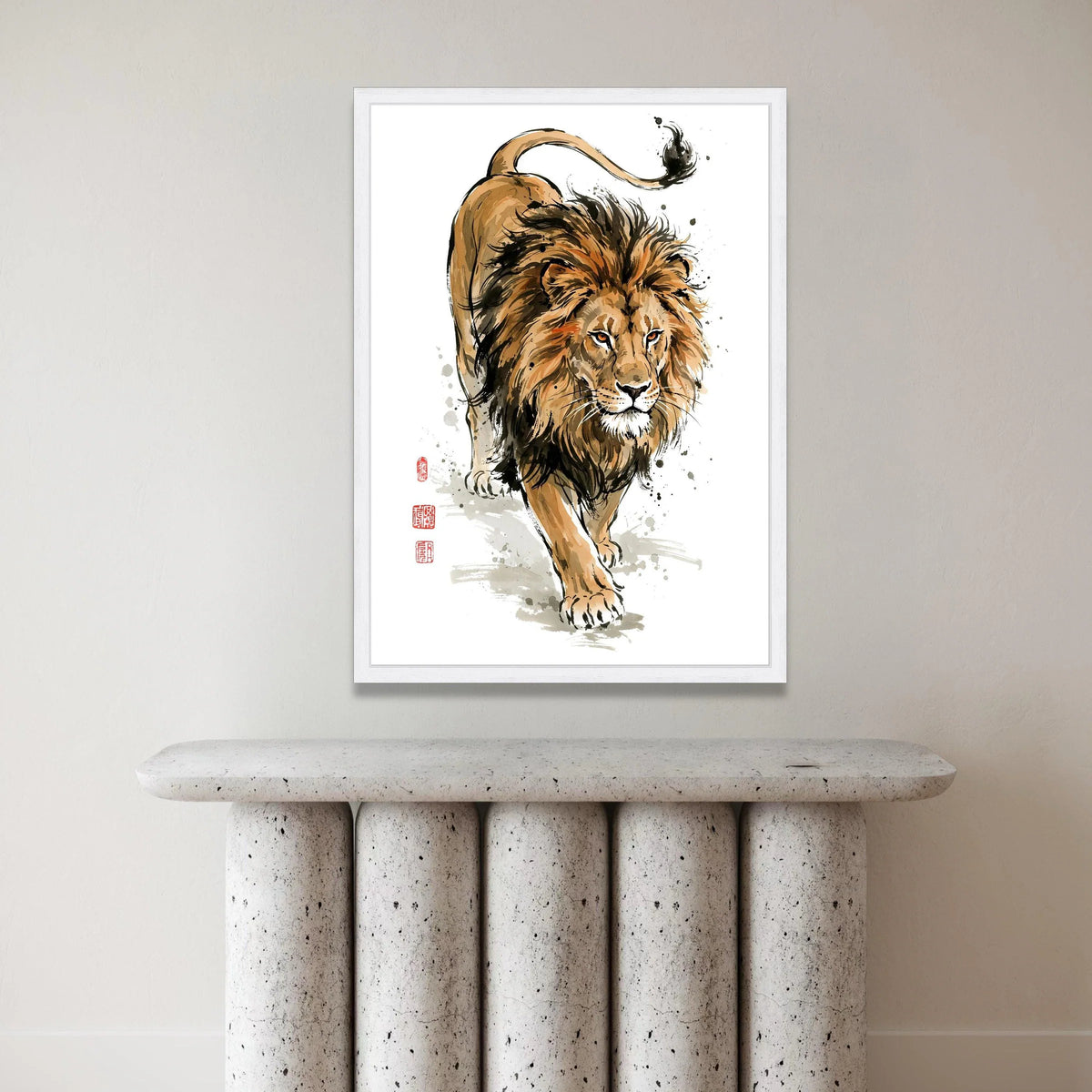 Majestic Lion Portrait Canvas, Wildlife Art Print, Animal Wall Decoration, Fierce Lion Artwork, Safari Animal Canvas, Home Canvas Print Art