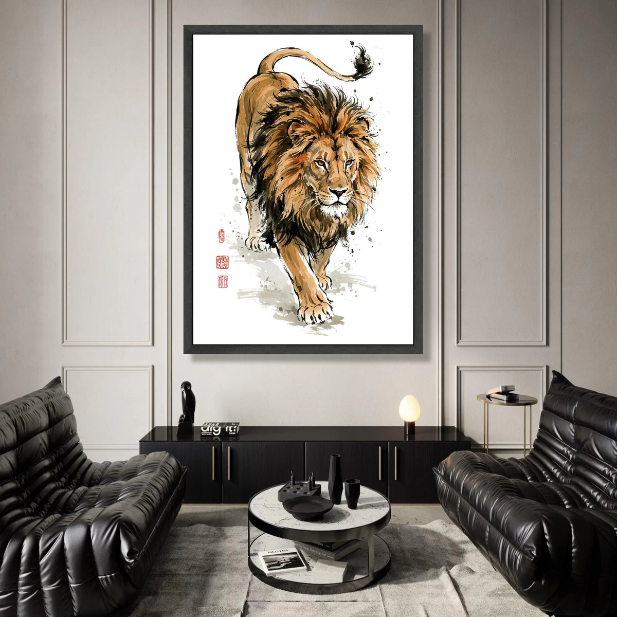 Majestic Lion Portrait Canvas, Wildlife Art Print, Animal Wall Decoration, Fierce Lion Artwork, Safari Animal Canvas, Home Canvas Print Art