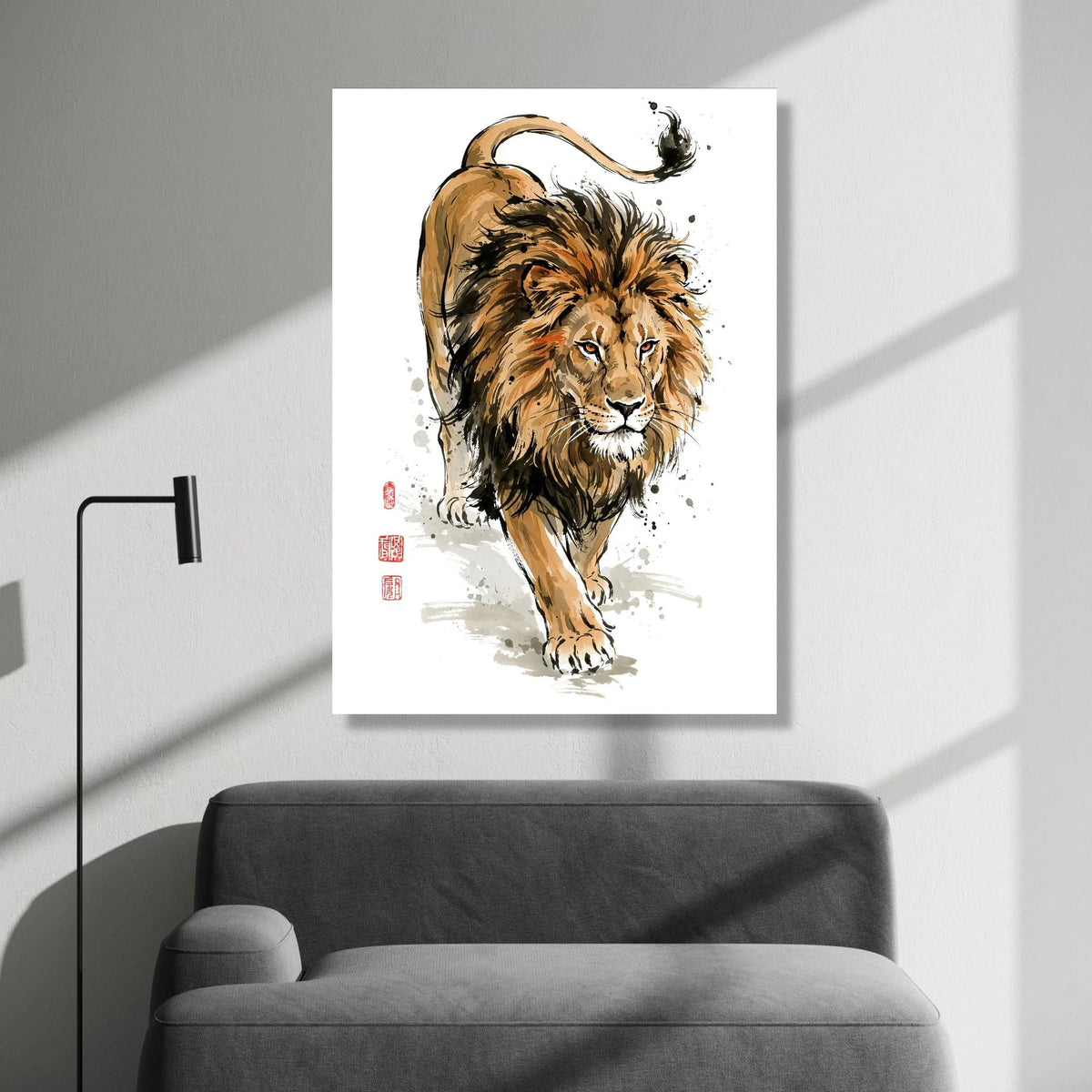 Majestic Lion Portrait Canvas, Wildlife Art Print, Animal Wall Decoration, Fierce Lion Artwork, Safari Animal Canvas, Home Canvas Print Art