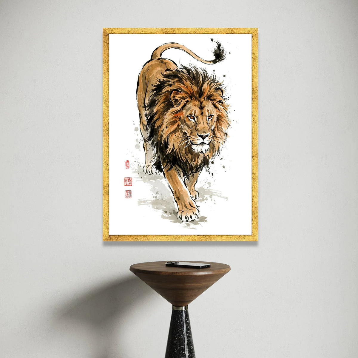 Majestic Lion Portrait Canvas, Wildlife Art Print, Animal Wall Decoration, Fierce Lion Artwork, Safari Animal Canvas, Home Canvas Print Art