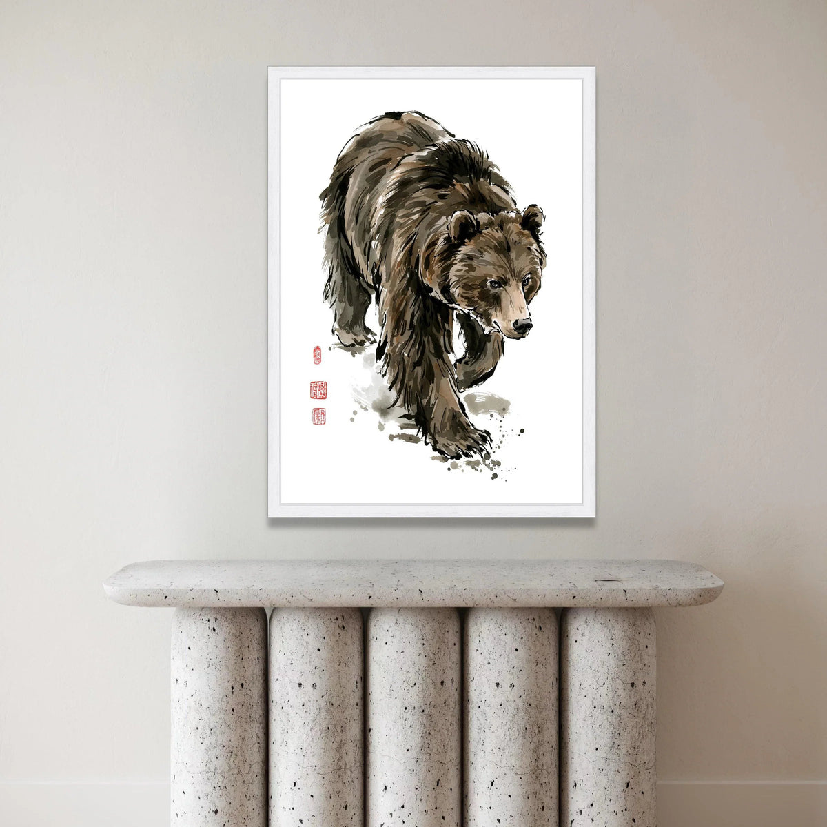 Majestic Brown Bear Walk Canvas, Wildlife Animal Art, Nature Wall Decoration, Forest Creature Canvas, Ready to Hang Home Canvas Print Art