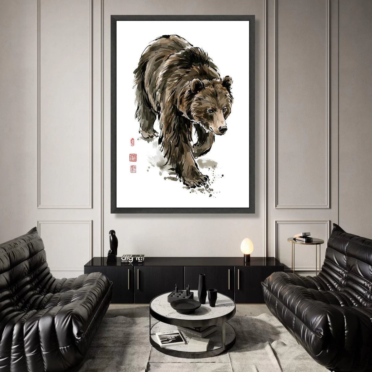 Majestic Brown Bear Walk Canvas, Wildlife Animal Art, Nature Wall Decoration, Forest Creature Canvas, Ready to Hang Home Canvas Print Art