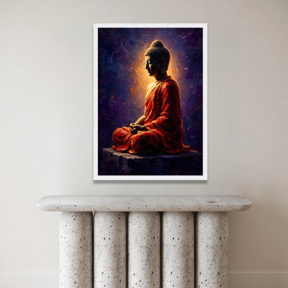 Serene Buddha Meditation Canvas, Spiritual Wall Art, Zen Home Decoration, Calm Peaceful Canvas, Mindfulness Artwork, Ready Canvas Print Art