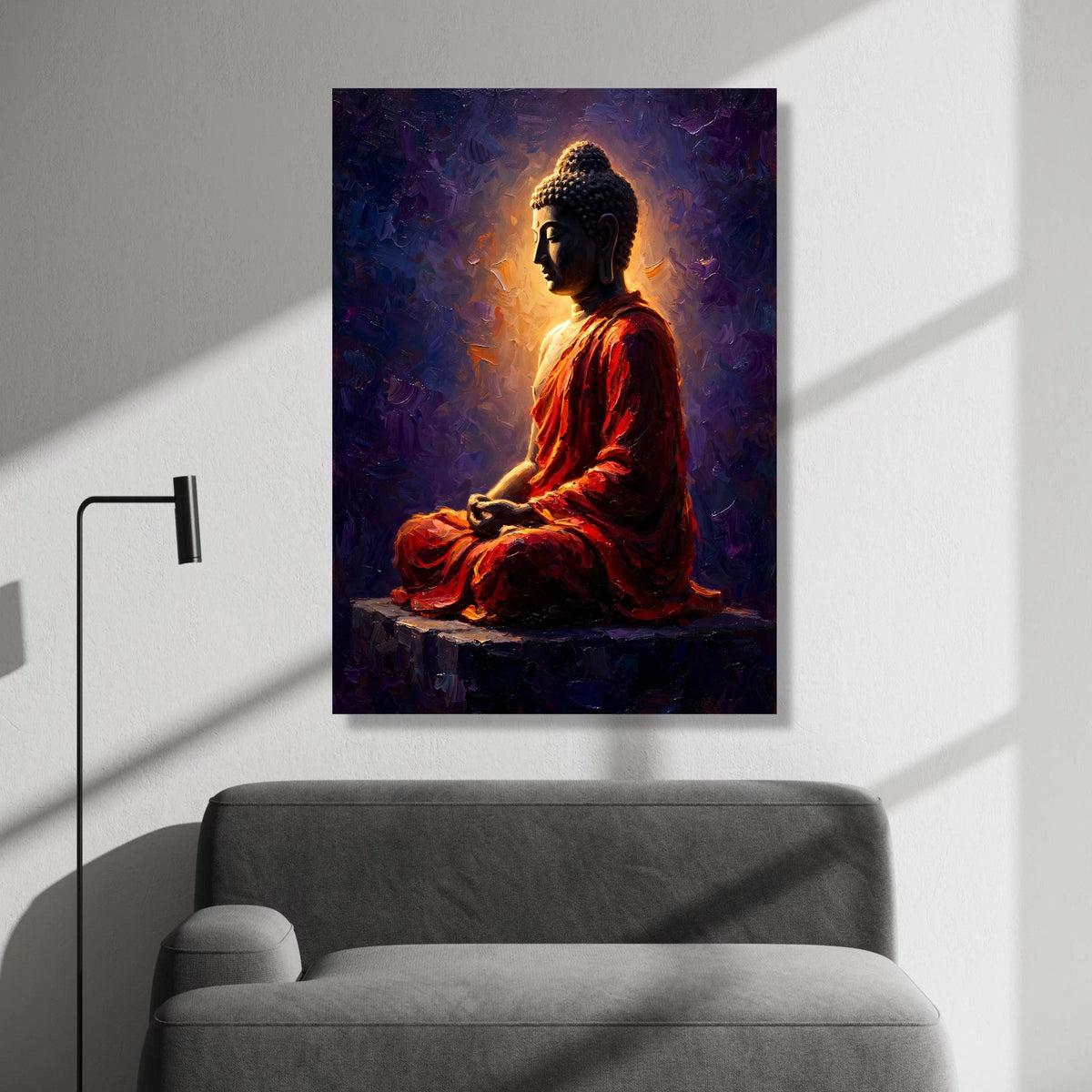 Serene Buddha Meditation Canvas, Spiritual Wall Art, Zen Home Decoration, Calm Peaceful Canvas, Mindfulness Artwork, Ready Canvas Print Art