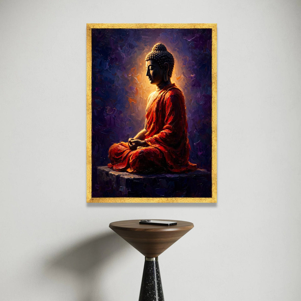 Serene Buddha Meditation Canvas, Spiritual Wall Art, Zen Home Decoration, Calm Peaceful Canvas, Mindfulness Artwork, Ready Canvas Print Art