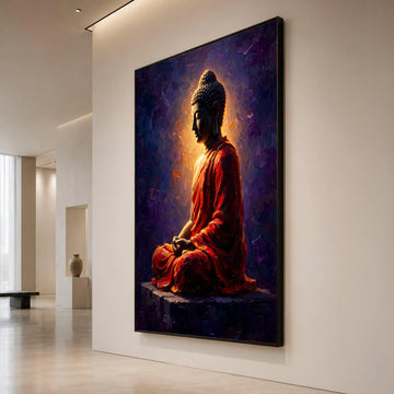 Serene Buddha Meditation Canvas, Spiritual Wall Art, Zen Home Decoration, Calm Peaceful Canvas, Mindfulness Artwork, Ready Canvas Print Art