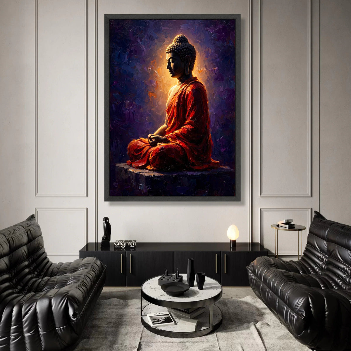 Serene Buddha Meditation Canvas, Spiritual Wall Art, Zen Home Decoration, Calm Peaceful Canvas, Mindfulness Artwork, Ready Canvas Print Art