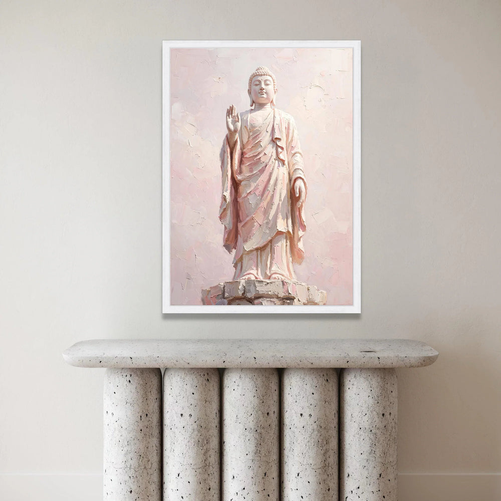 Serene Buddha Statue Canvas, Peaceful Meditation Art, Spiritual Home Décor, Zen Wall Decoration, Calming Buddha Canvas Canvas Print Art