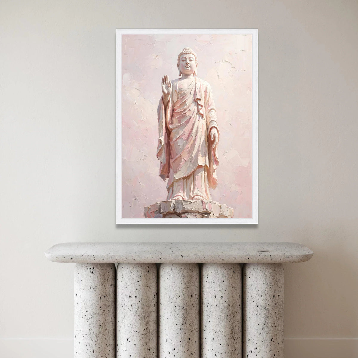 Serene Buddha Statue Canvas, Peaceful Meditation Art, Spiritual Home Décor, Zen Wall Decoration, Calming Buddha Canvas Canvas Print Art
