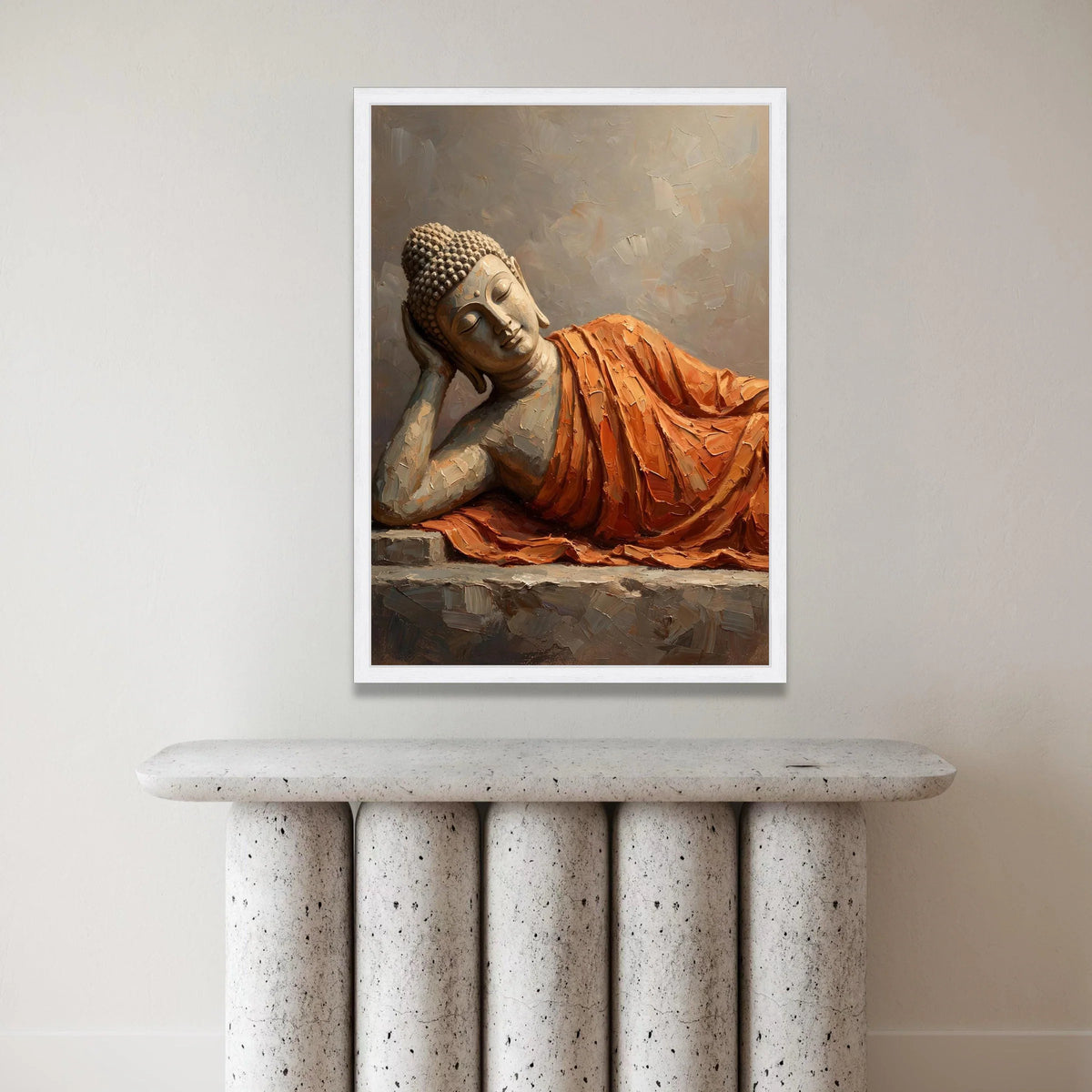 Reclining Buddha Canvas Wall Art, Spiritual Home Decor, Meditation Buddha Statue, Tranquil Zen Canvas Print, Peaceful Canvas Print Art